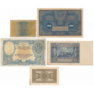 Zestaw banknotów z lat 1916-1941 (5szt)