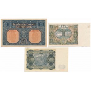 Zestaw banknotów polskich 1916-1940 (3szt)