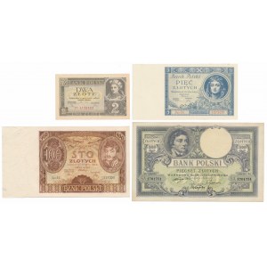 Satz polnischer Banknoten 1919-1936 (4 Stck.)