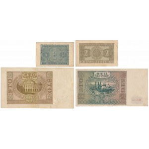 Okupační bankovky 1940-41 - sada (4ks)