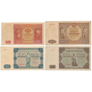 Satz polnischer Banknoten von 1946-1947 (4 St.)
