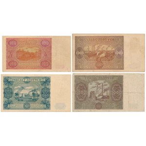 Súbor poľských bankoviek z rokov 1946-1947 (4ks)