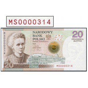 20 zł 2011 M. Skłodowska-Curie - MS 0000314 - niski numer