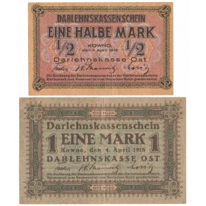 Kaunas, 1/2 und 1 Mark 1918 - Satz (2 St.)