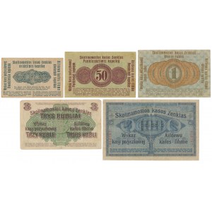 Posen, 20 Kopeken - 100 Rubel 1916 (5 Stck.)