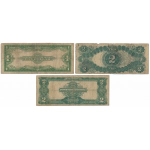 USA, 1 a 2 doláre 1899-1923 (3 ks)