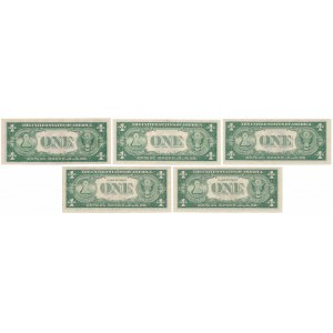 USA, 1 dolár 1935 - Strieborný certifikát - sada (5ks)