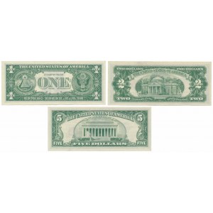 USA, 1 - 5 dolárov 1957-1963 - sada (3ks)