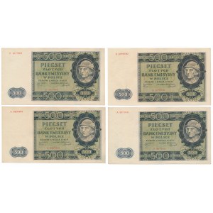 500 złotych 1940 - mały pakiet (4szt)