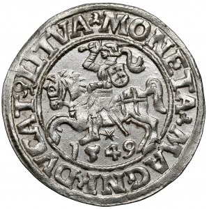 Sigismund II Augustus, halber Pfennig Vilnius 1549 - einfach - schön