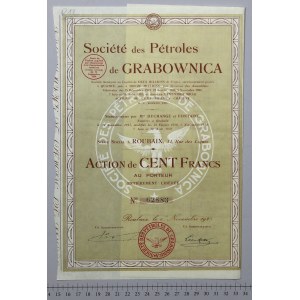 Société des Pétroles de Grabownica, 100 fr 1928
