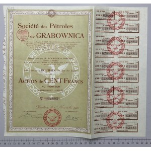 Société des Pétroles de Grabownica, 100 fr 1928