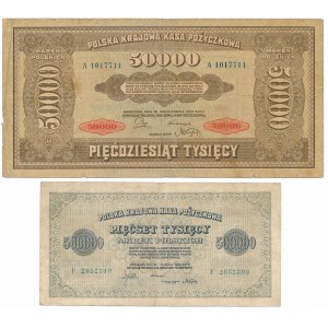 50.000 mkp 1922 und 500.000 mkp 1923 - Satz (2 St.)