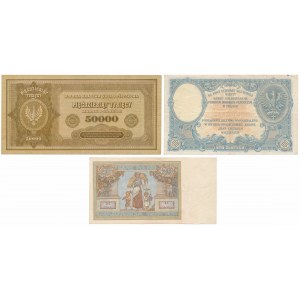 Zestaw banknotów polskich 1919-1931 (3szt)