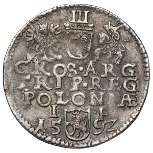 Zygmunt III Waza, Trojak Olkusz 1592 - bardzo rzadki