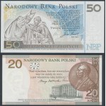 Banknoty kolekcjonerskie - Jan Paweł II i M. Skłodowska-Curie w folderach NBP (2szt)