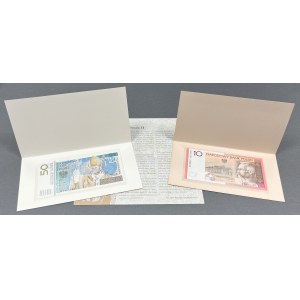 Sammler-Banknoten - Johannes Paul II. und Pilsudski in NBP-Mappen (2 Stck.)