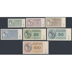 Tschechische Republik, Teresin GETTO 1 - 100 Kronen 1943 - Satz (7 Stck.)