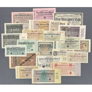 Deutschland, Banknotensatz 1922-1923 (22Stück)