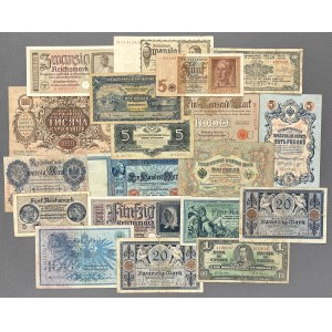 Súbor bankoviek MIX, najmä Nemecko (19 kusov)