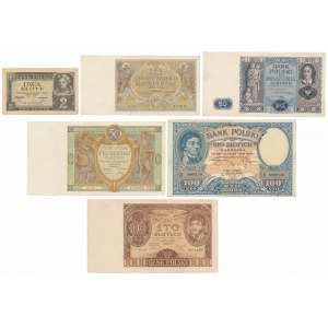 Zestaw banknotów polskich 1919-1936 (6szt)
