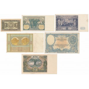 Zestaw banknotów polskich 1919-1936 (6szt)