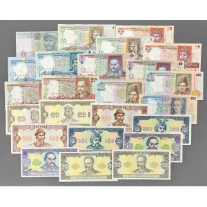 Ukrajina, sada bankoviek MIX (24 kusov)