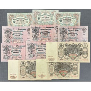 Rusko, 3 - 100 rubľov 1905-1910 (11ks)