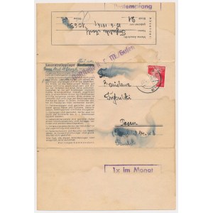List z koncentračného tábora Gusen - adresovaný Poliakovi