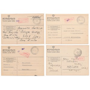 Vojenské pohľadnice s poľským textom - sada (4ks)