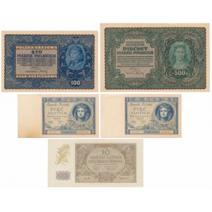 Sada polských bankovek 1919-1941 (5ks)