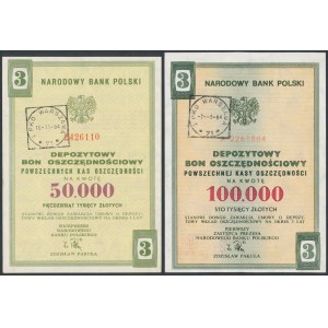 NBP, 3-letni Depozytowy Bon Oszczędnościowy, 50.000 i 100.000 zł (2szt)