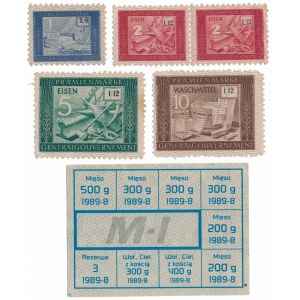 GG, Pramienmarke - znaczki premiowe i kartka żywnościowa (6szt)