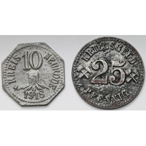 Neurode (Nowa Ruda), 10 i 25 fenigów 1918 - zestaw (2szt)