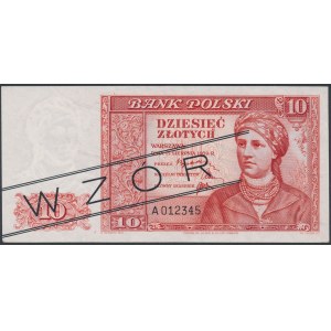 Londyn, 10 złotych 1939 - WZÓR - A 012345