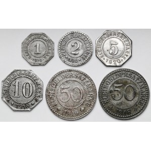 Schneidemühl (Piła) 1-50 fenigów 1916-1920 - zestaw (6szt)