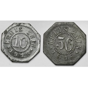 Znin (Żnin), 10-50 fenigów 1918 - zestaw (2szt)