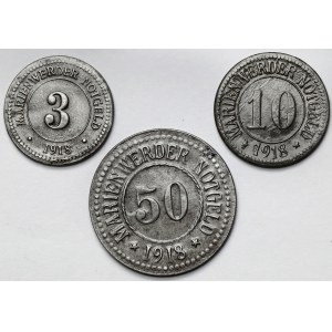 Marienwerder (Kwidzyn) 3-50 fenigów 1918 - zestaw (3szt)