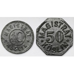 Köslin (Koszalin), 10-50 fenig und dated - sada (2ks)