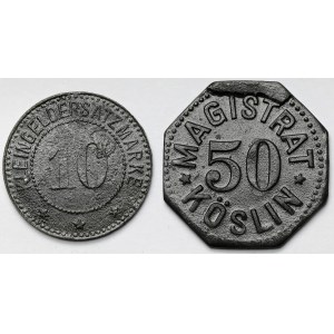 Köslin (Koszalin), 10-50 fenigów bez daty - zestaw (2szt)