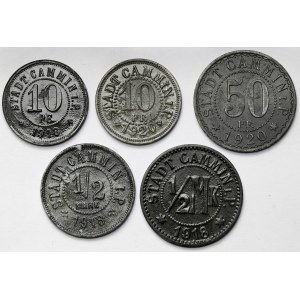 Cammin i.P. (Kamień Pomorski), 10-50 fenig a 1/2 značky 1918-1920 - sada (5ks)