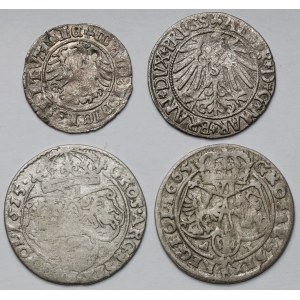 Žigmund I. Starý - Ján II. Kazimír, od polpenny po šesťpenny 1511-1665 - sada (4 ks)