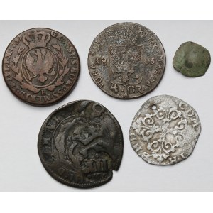 Europa, w tym Prusy Południowe, zestaw monet (5szt)