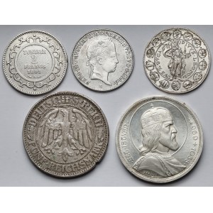 Európa, sada strieborných mincí (5 ks)