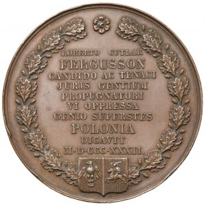 Medal, Robert Cutlar Fergusson 1832 - obrońca sprawy polskiej