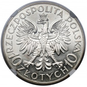 PRÓBA 10 zloty 1933 Traugutt - LUSTRADED ohne Aufschrift PRÓBA