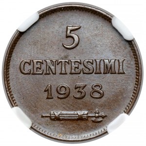 San Marino, 5 centesim 1938-R