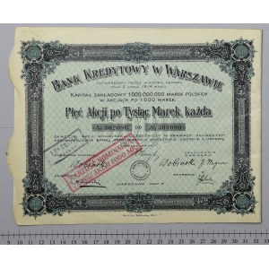 Varšavská úverová banka, 5x 1 000 mkp 1922