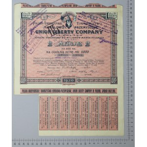 UNION LIBERTY COMPANY Polsko-Amerykańskie Tow. Handlowo Przemysłowe, 2x 500 mkp 1920