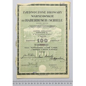 Zjednoczone Browary Warszawskie p.f. HABERBUSCH i SCHIELE, Em.1, 100 zł